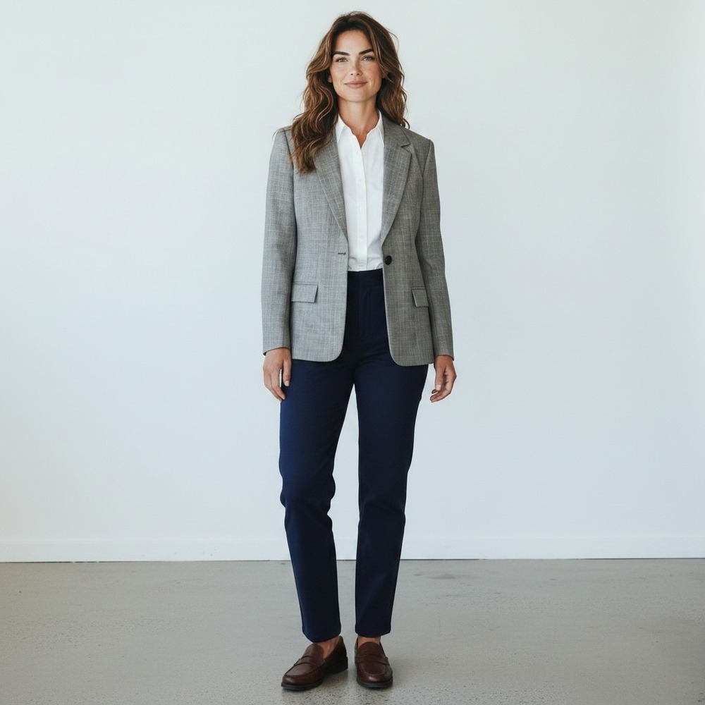 Vintage Glen Plaid Wool Blazer Pendleton 10 Grey Preppy Old Money Timeless NWT